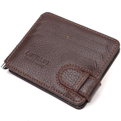 Αξιόπιστο κλιπ χρημάτων από φυσικό δέρμα φλοτάρ CANPELLINI 21937 Καφέ