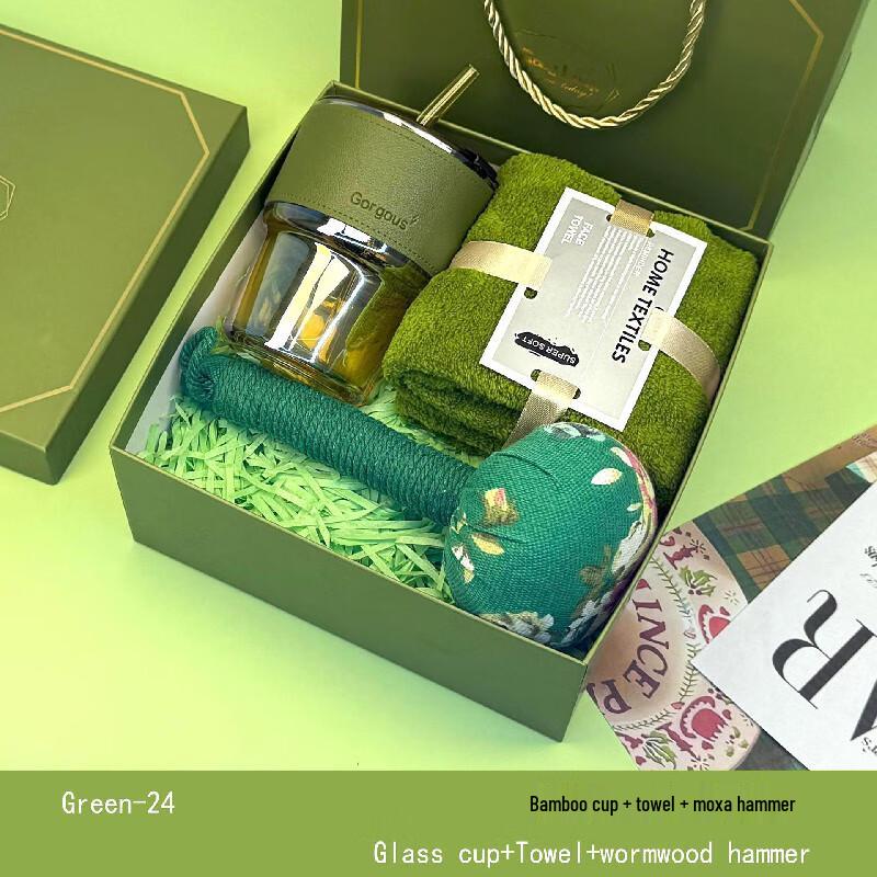 Forest Green Bamboo Joint Cup Gift Set