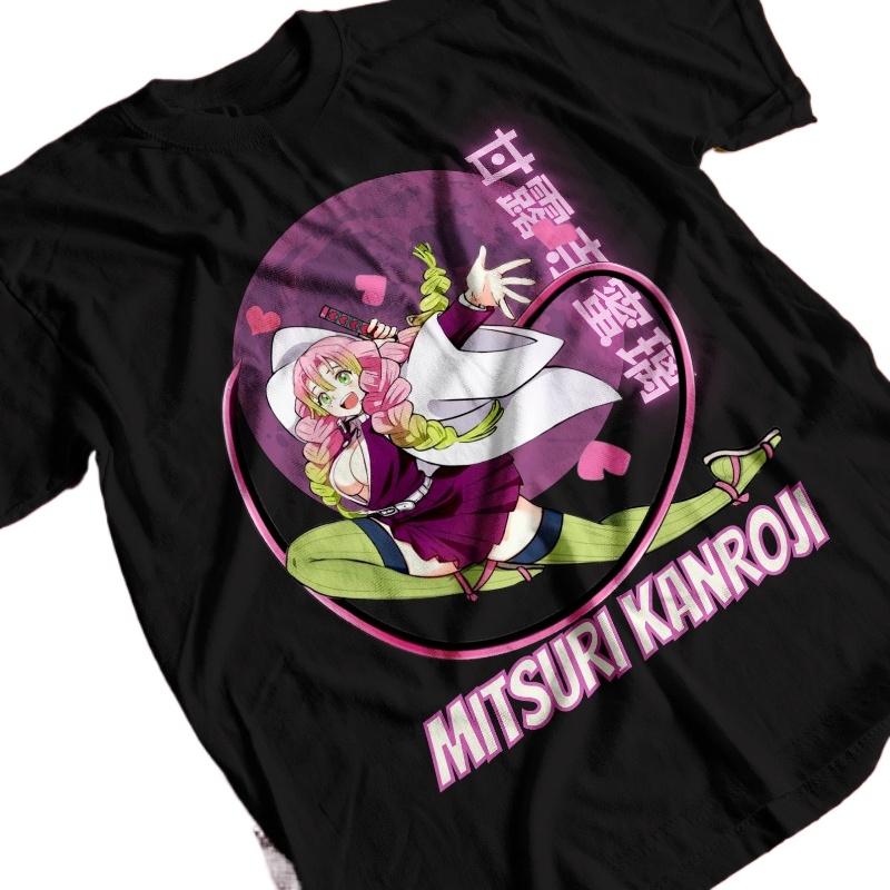 Demon Killer Shirt Mitsuri Kanroji T-Shirt Zenitsu T-Shirt Muzan Tanjiro Doma Tee Summer New Men's and Women's Streetwear