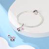 Original Copper Charms Luxury Black Camera Pink Flower Pendant Beads Fit Bracelet Diy Women Making Delicate Gift