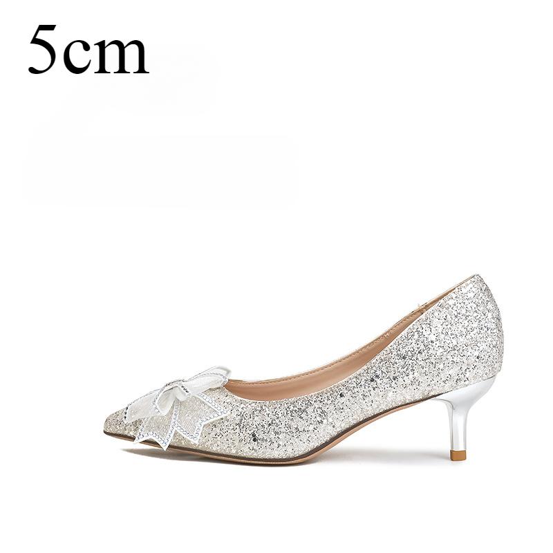 

High Heels for Women Spring Summer New Bride s Shoes Crystal Wedding High Heels Gold Glitter Shoe Women s Wedding Shoes Bride 41