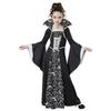 Mittelalterliches Hexenkostüm für Kinder: Stehkragen, Schnürung, Glockenärmel, Halloween-Kleid