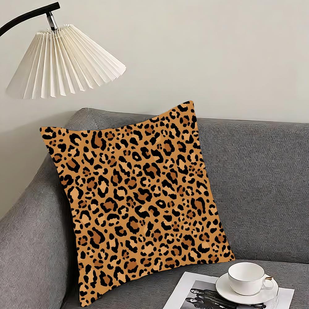 Leopard Print Fashion Cushion Cover Pillowcase Ultra Soft Skin Friendly Fabric Cloud Like Comfort  Concealed Zipper
