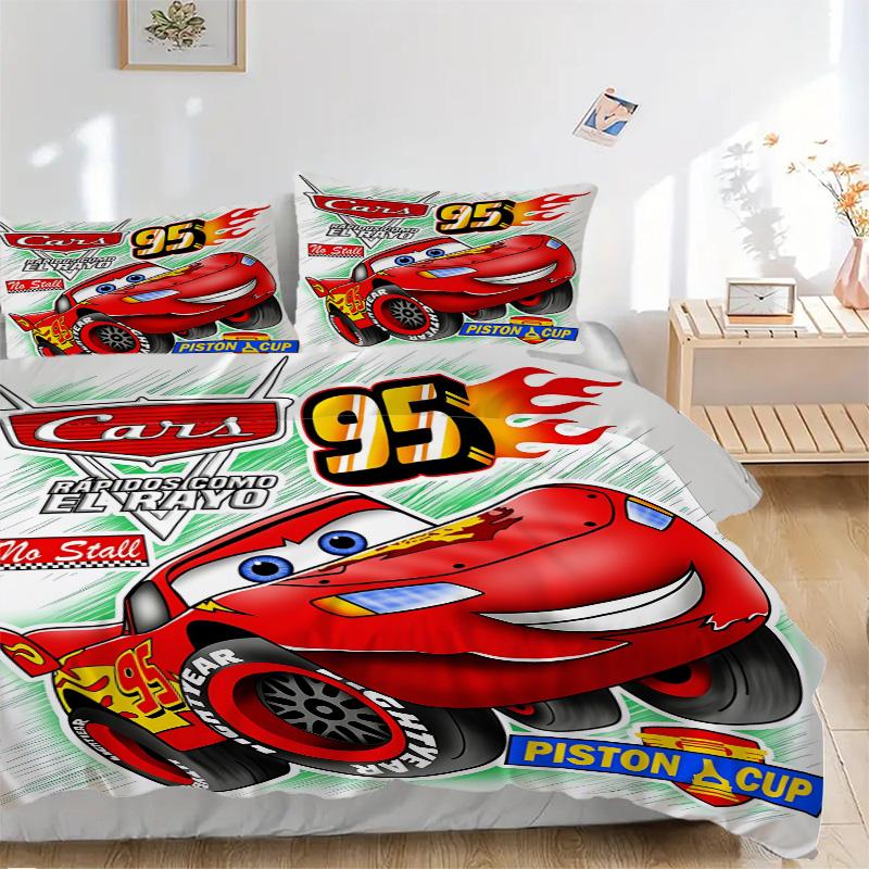 3pcs Mcqueens Race Bedding Set, Includes One Quilt Cover and Two Pillowcases, Bedroom and Guest Room Decoration. S731066