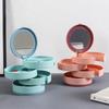 360 ° Rotating Jewelry Box Standing Holder Multi-layer Classified Dustproof and Moisture-proof Compartment Design Storage Box