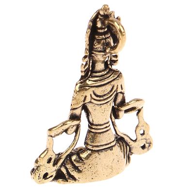1Pc Retro Mini Copper Meditate Zen Buddhism Household Buddha Ornament Living Room Decoration Copper Statue Tea House Ornament