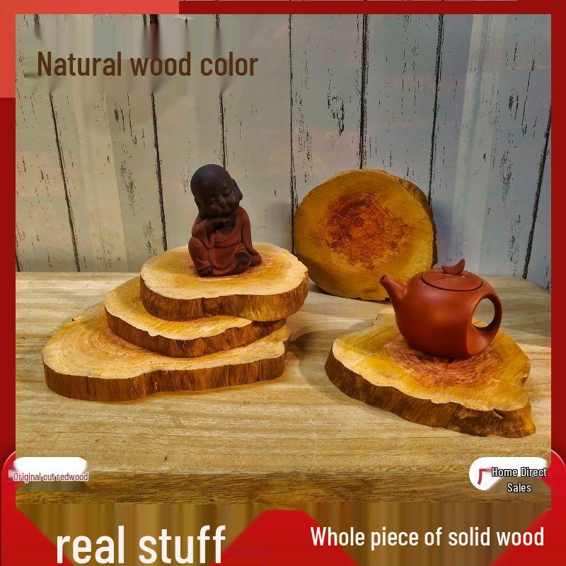 Solid Wood Tea Tray and Coaster - Heat-Insulating Natural Wood Teapot Holder and Stove Pad