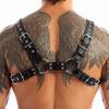 Men Harness Adjustment Fashionable Lightweight Black Men PU Leather Harness for Home PU Leather Multi Buckle Body Belt