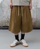 AGOD Double-Pleated Elastic String Bermuda Shorts [Brown]