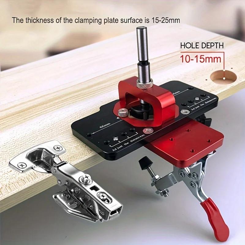 35mm Hinge Jig Drilling Hole Puncher Hinge Boring Dowel Jig Woodworking Dowel Cabinet Jig Drill Guide Locator