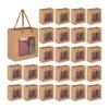 BENECREAT 30 Pieces Craft Gift Bags 14.9x14x7.1 Cm Carrying Paper Bags with Clear Window Carrying Bags for Birthdays, Weddings, Valentine's Day