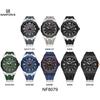 Naviforce Men's Fashion Quartz Watch Polygon Dial Luminous Hands Calendar Silicone Strap 30m Waterproof Casual Men's Boy's Watch NF8079