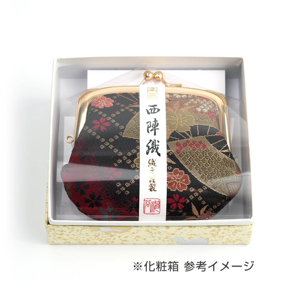 Kyoto Geibido Clasp Handcrafted by Japanese Made in Japan and Nishijin-ori 3.3-inch Wallet, Artisans, Pattern, (Black Gold)
