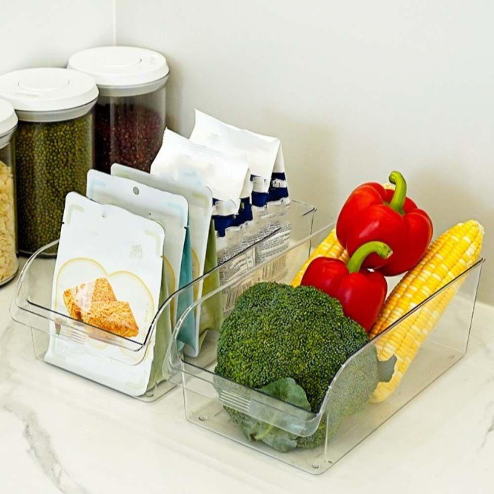 3pcs Large Capacity Refrigerator Storage Box PET Transparent Refrigerator Organizer Bin Stackable Open Top