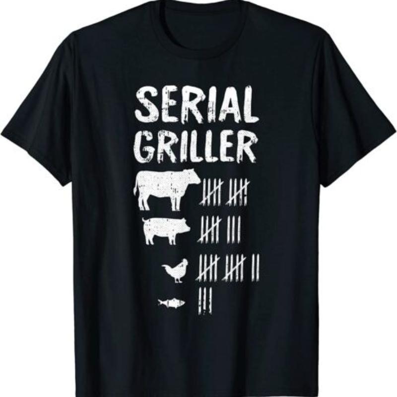 women tops Serial Griller Funny BBQ Graphic T-Shirt Retro Barbecue Lover Streetwear Tee Grilling Woman Summer Shirt