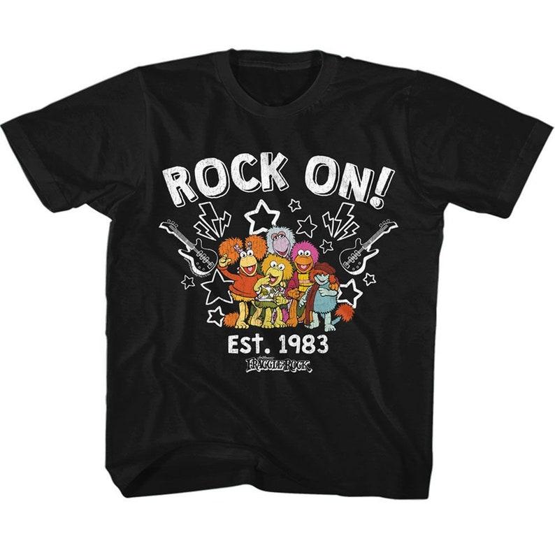 Fraggle Rock Guitars And Stars Black Toddler T-Shirt 100