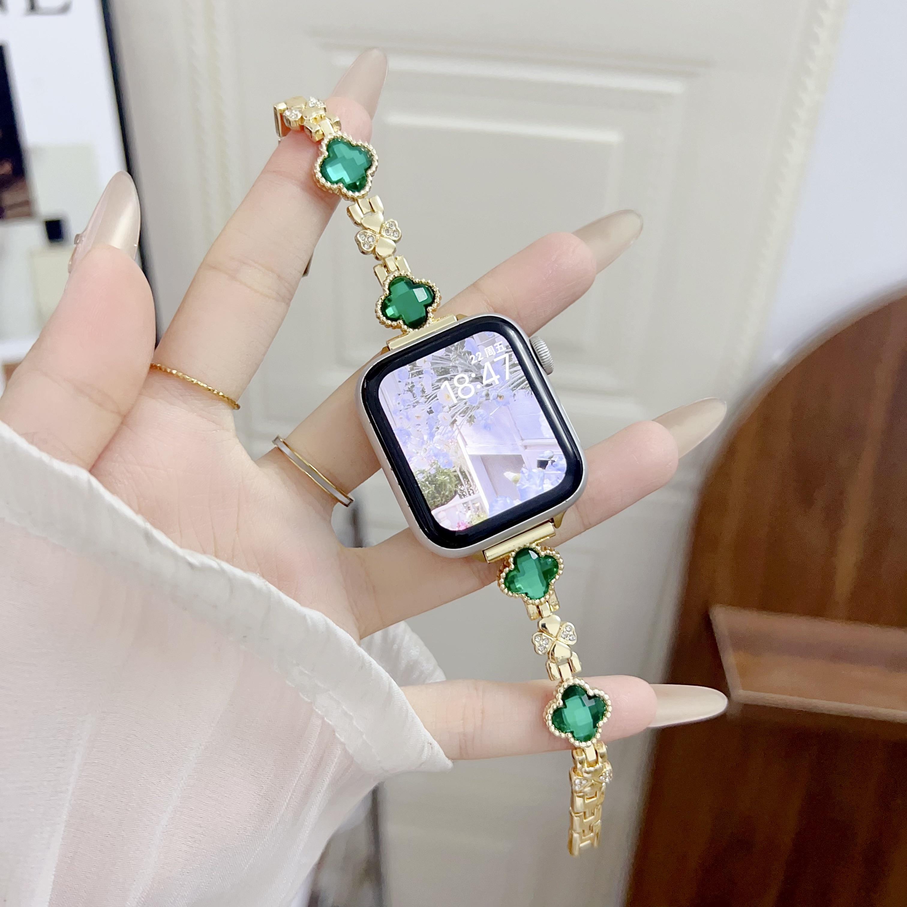 

Красивый металлический клевер Для ремешка Apple Watch Серия S10/8/7/6/3/4/5/9 40мм 41мм 38мм 42мм 44мм 45мм 46мм Ремешок 38mm40mm41mm 42mmS10