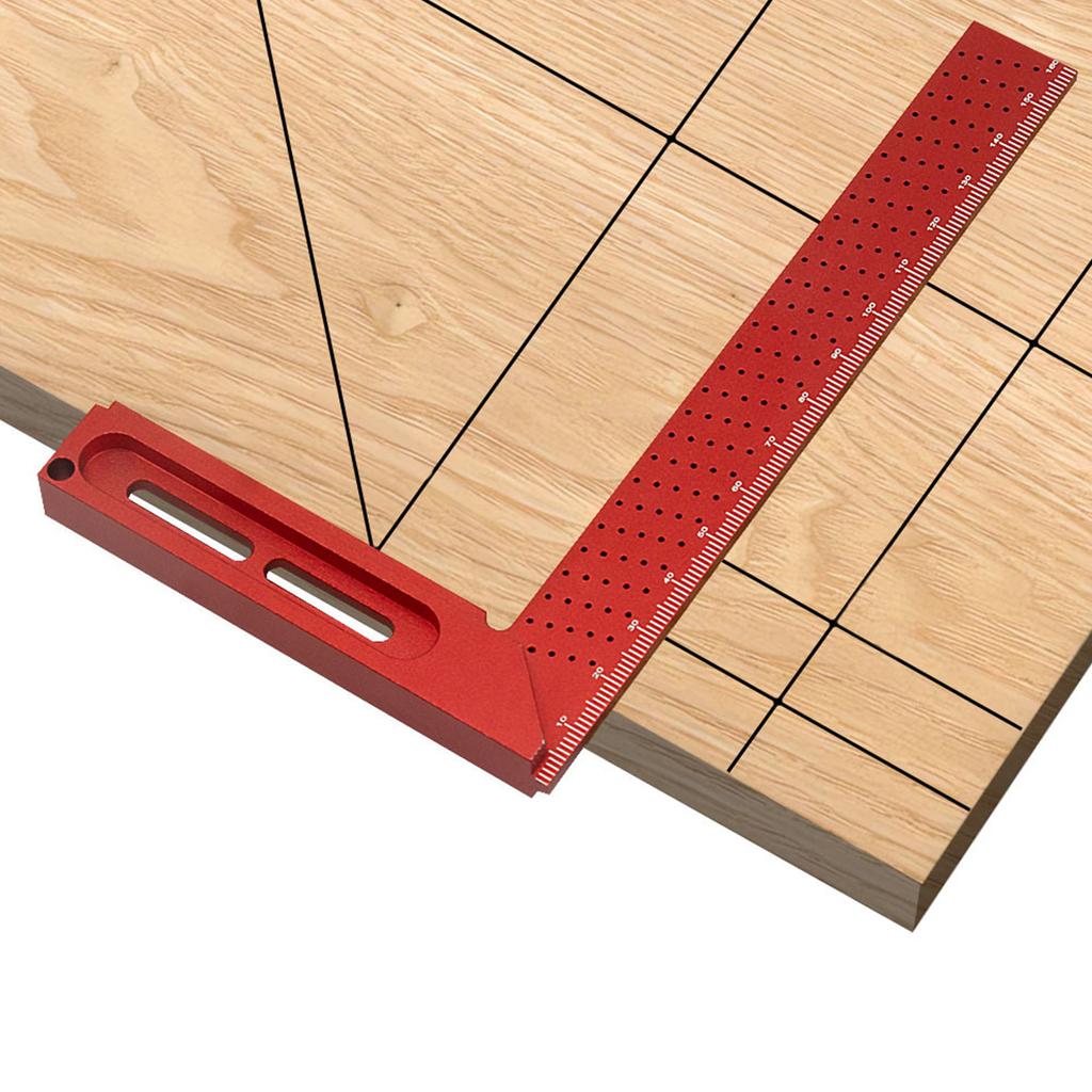 Precision Marking T-Ruler Aluminum Woodworking Scribe Marking Gauge Crossed-out Hole Scribing Ruler Measuring Tools