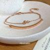 Stainless steel double-layer letter fashion bracelet niche minimalist temperament bracelet light luxury high-end jewelry