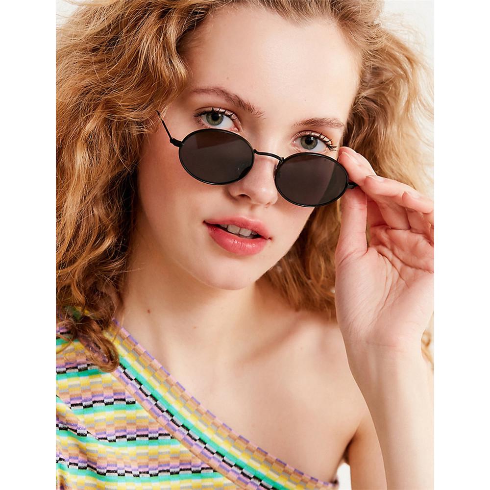 Vintage Oval Style Sunglasses Woman Metal Frame Retro Sun Glasses Male Female Clear Mirror Small Round Gafas De Sol Para Hombre