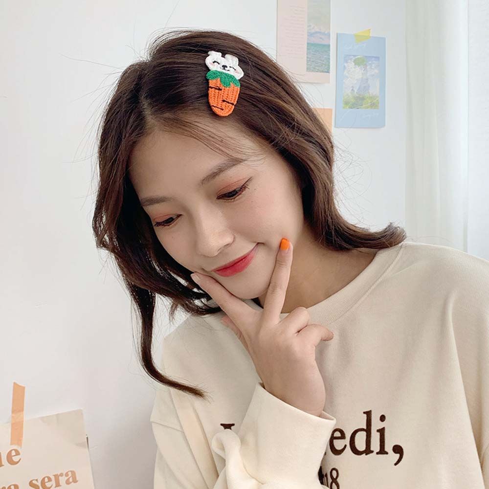 Winter Korean Style Gift Girls Hair Holder Knitted Hairgrips Kids Woolen Hairpin Children Hair Clip