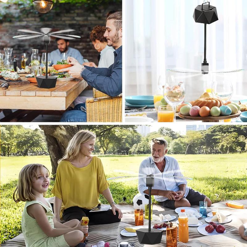 2pcs Fly Fans for Tables, Practical Fly Repellent Fan with Soft Blades, Soundless and Portable Fly Fan Keeps Your Food Clean