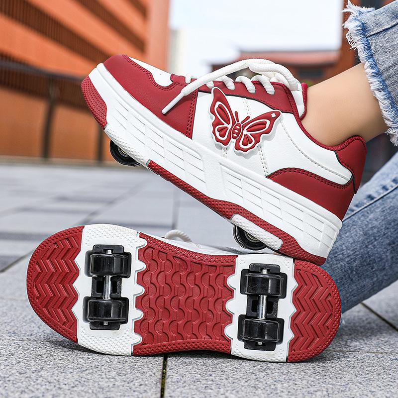 Student Runaway Shoes Four-Wheel Children'S Roller Skates Boys And Girls Removable Ultra-Light Version Shoes With Wheels