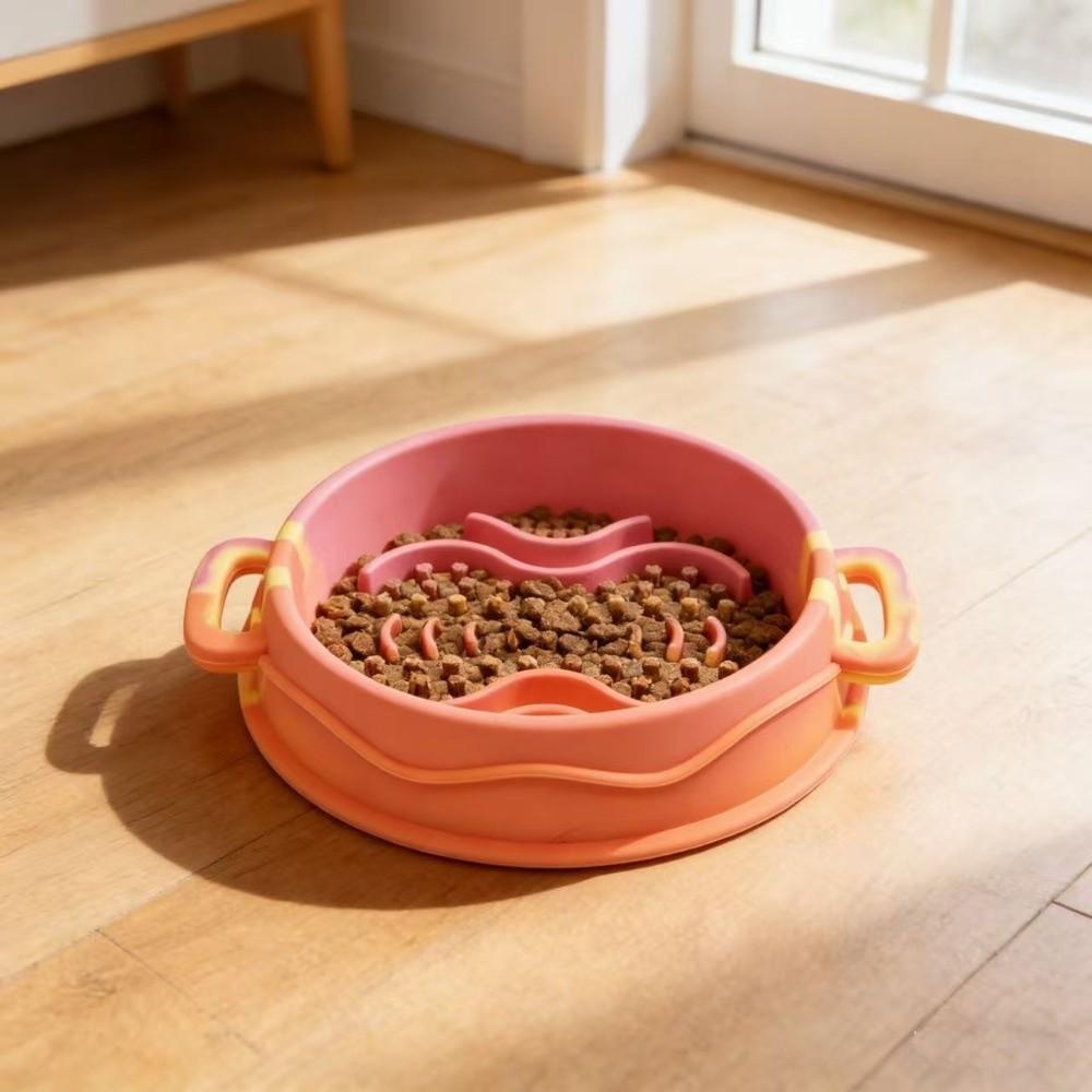 Silicone Dog Slow Feeder Bowl Non-Slip Dog Treat Bowl Colorful Pet Food Dish  Pet Enrichment