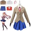 Anime Doki Doki Literature Club Monika Cosplay Costumes Sayori Yuri Natsuki Halloween Costumes for Women Dress Vestido Clothing