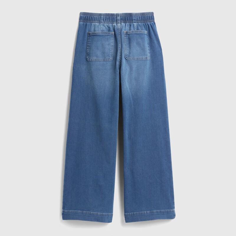 Gap Girls' Loose Wide-Leg Washed Denim Jeans