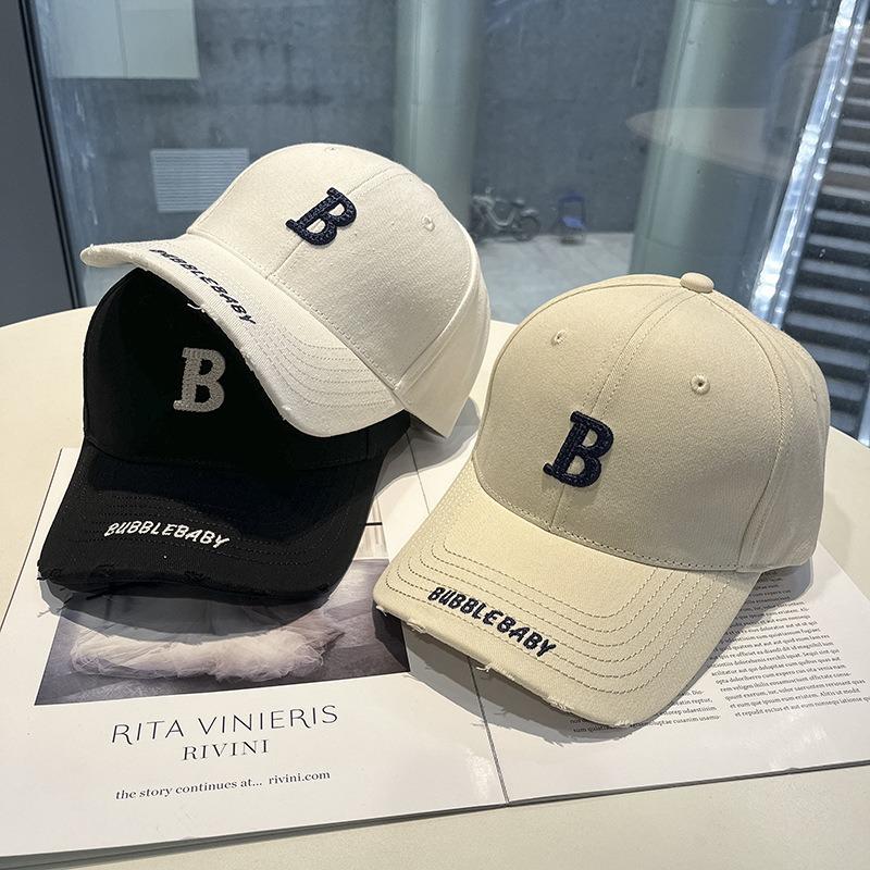 Spring and summer new embroidered B letter hat men's and women's fashion sunshade sunscreen baseball cap duck tongue