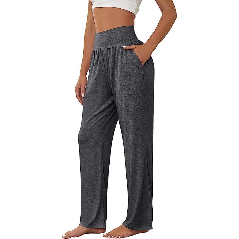 

Women s wide-leg yoga pants, loose sweatpants, high-waisted casual pants, exercise jogging pants can be worn outside S темно-серого