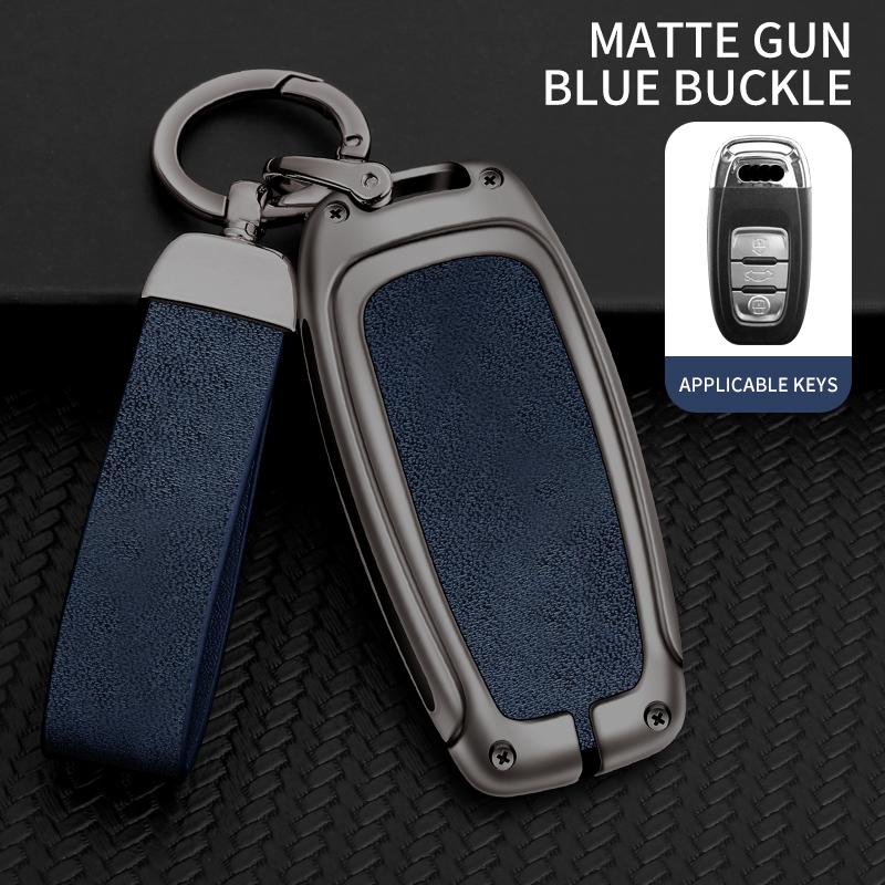

Металлический кожаный чехол для автомобильного ключа для A5 A6 C7 A7 A8 Q3 Q5 Q7 S4 S6 S7 S8 R8 TT A1 A3 8V A4 B8 B9 держатель аксессуары