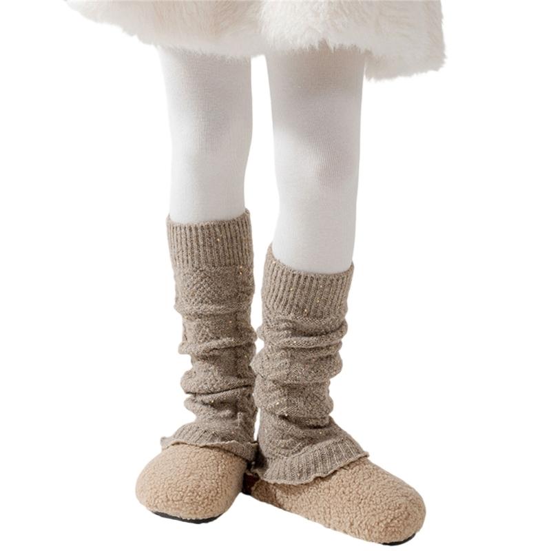 Kids Glittering Ankle Socks Reusable Heat Leggings Breathable Textured Fabric Play date Outfit Essential Easy Care