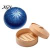 Stress Ball Fidget Toy Glitter Dumpling Squeeze with Steamer Box, Relief Dough TPR Toy, Soft Simulated Steamed Bun