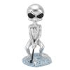 Alien Statue Funny Garden Decoration Resin Alien Figurine with Stable Flat Base for Outdoor Lawn