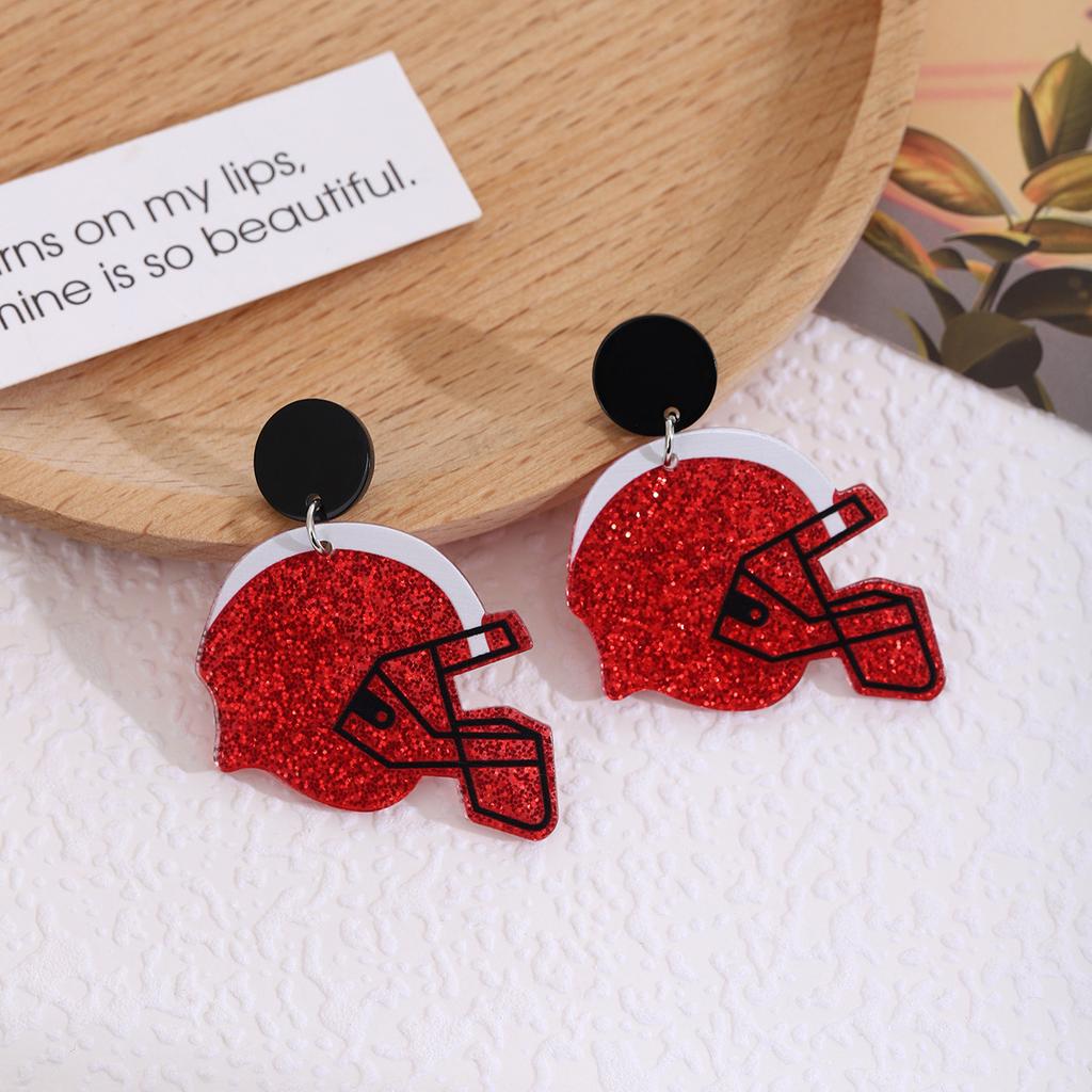 Drip Rugby Acrylic Earrings Women'S, Super Bowl Sports Wind Game Day Fashion Earrings