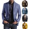 Men Suit Coat Formal Business Style Slim Fit Plaid Print Long Sleeve Single Button Closure Mid Length Straight Cardigan Work Office Coat