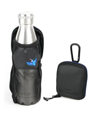 Aosta Camera Bag Accessory Sanctuary IV Bottle Holder Cormorant Blue 500ml PET Bottle Storage Foldable Carabiner Belt Loop Tape Clip Included