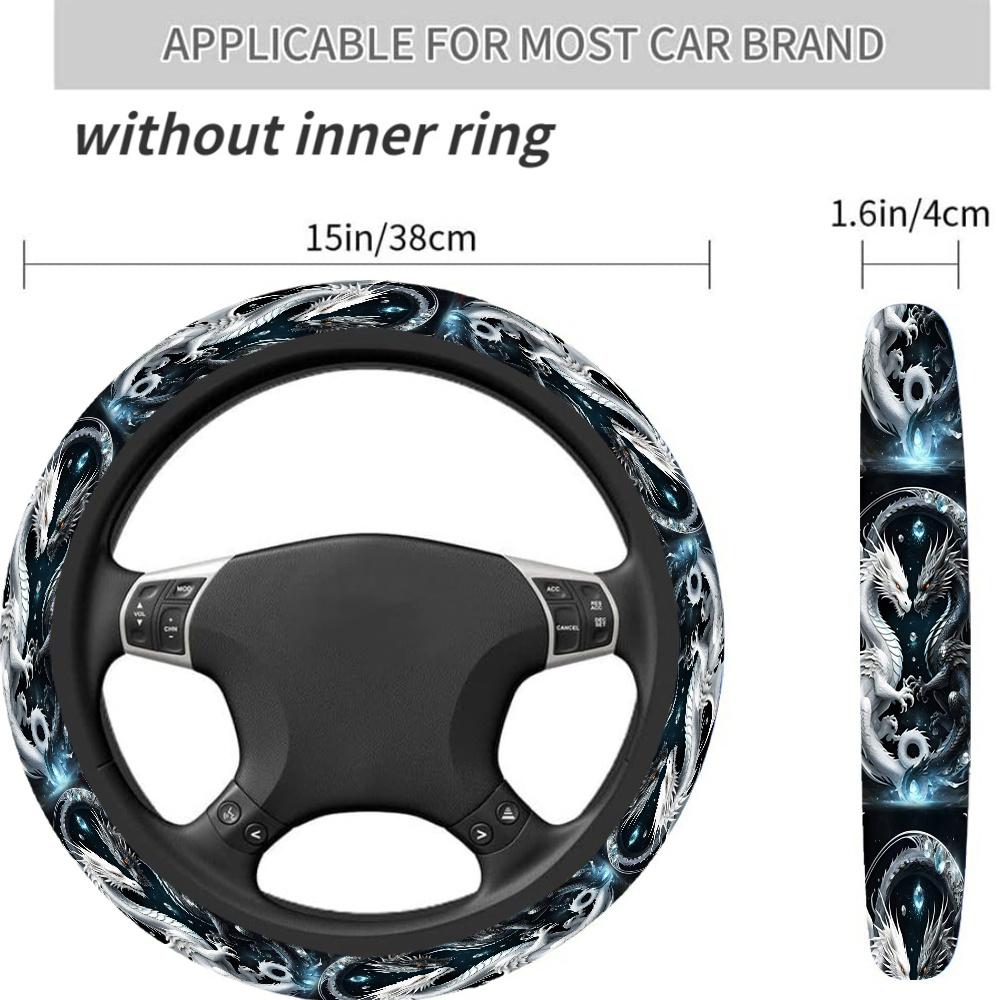 Dragon Duel Steering Wheel Covers Anti Slip Elasticity Car Accessories Steering Wheel Protector Universal 15 Inch for Cars SUV