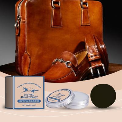 Lederreinigungs- und Pflegecreme pflegt tiefenwirksam und repariert Kratzer. Geeignet für Ledertaschen, Möbel, Autositze und hochwertige Pflegeprodukte.