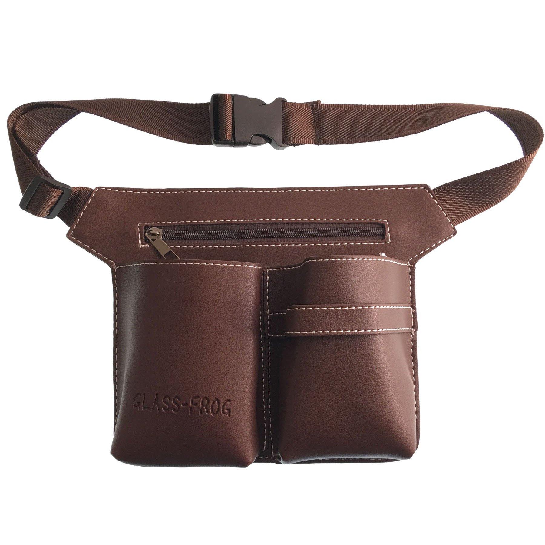 

Scissor Case Waist Pouch 5 Pieces Hairdresser Trimmer Gardening [GLASS FROG] (Dark Brown) темно-коричневого кольору