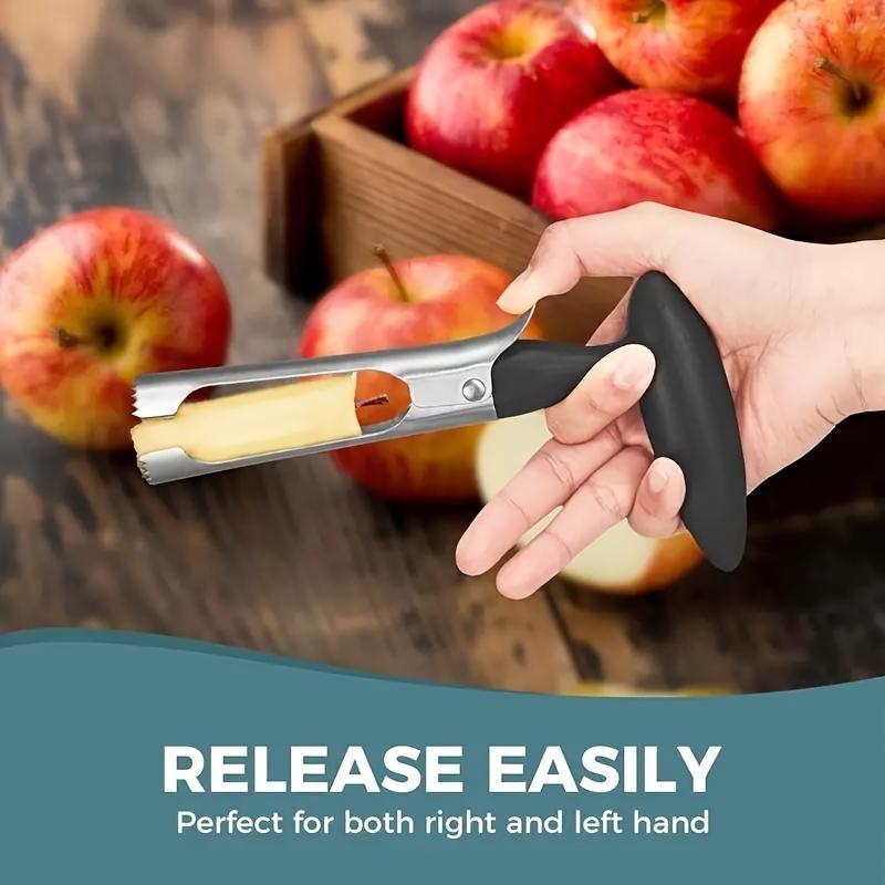 Stainless steel apple corer heavy-duty corer with comfortable grip - easy slicing of apples, pears, bell peppers, and pineapples