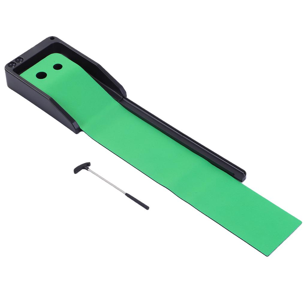 Mini Desktop Putting Green Mat Crystal Velvet Surface Automatic Ball Return Anti Slip for Indoor Home Office