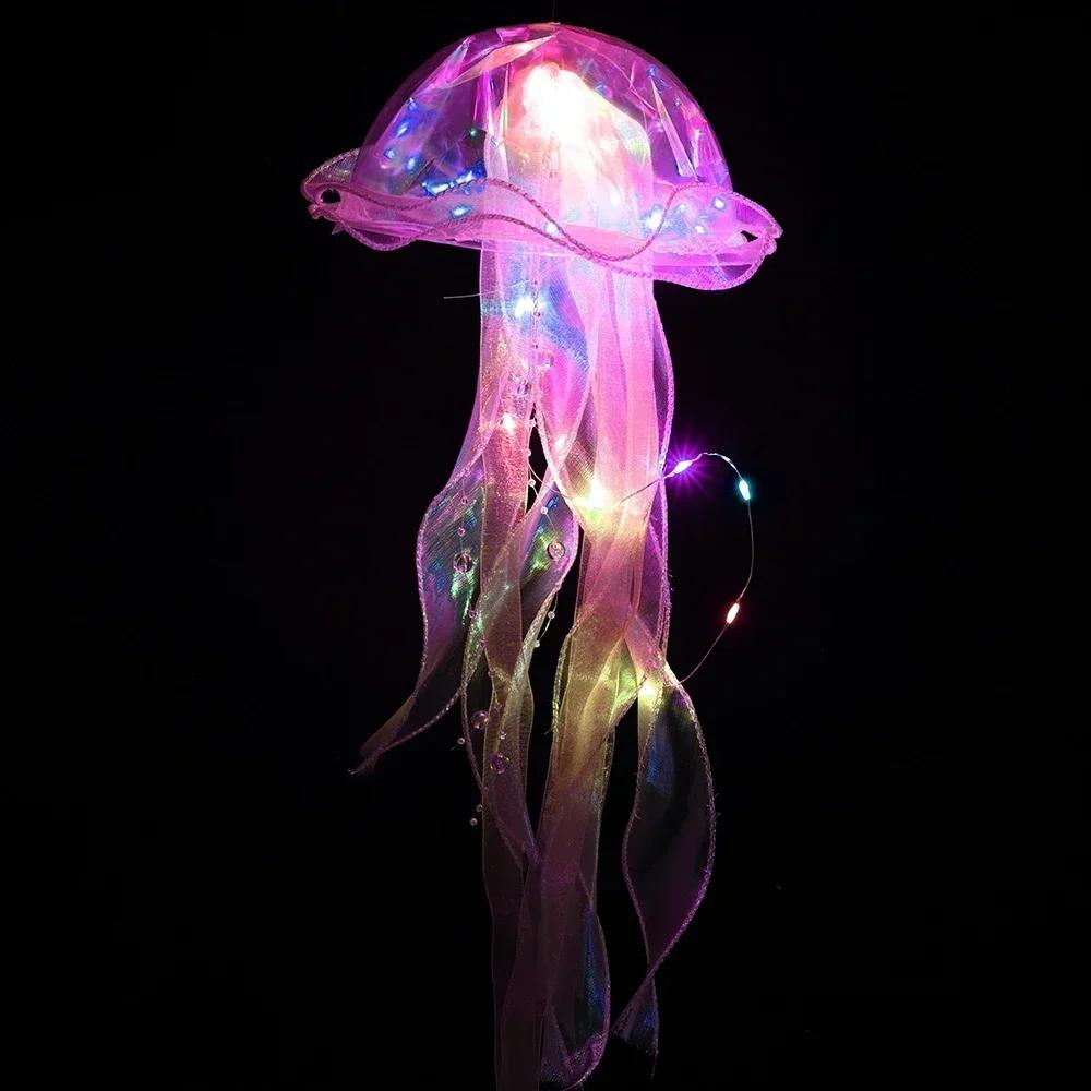 

Jellyfish Light Mesh Atmosphere Jellyfish Lamp String with Battery Portable Flower Lamp Home Bedroom Decoration Hang Night Light