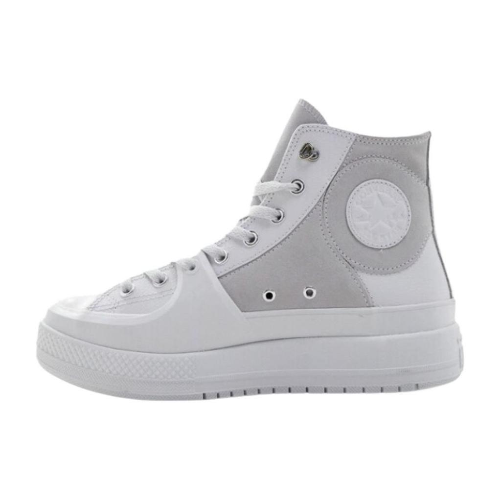 Converse Everyday Versatile Leather High-Top Canvas Shoes Unisex Sneakers White Gray A05615C
