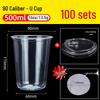 Leak-Proof PET Plastic Beverage Cup with Lid – Transparent Disposable Coffee & Cold Drink Cup