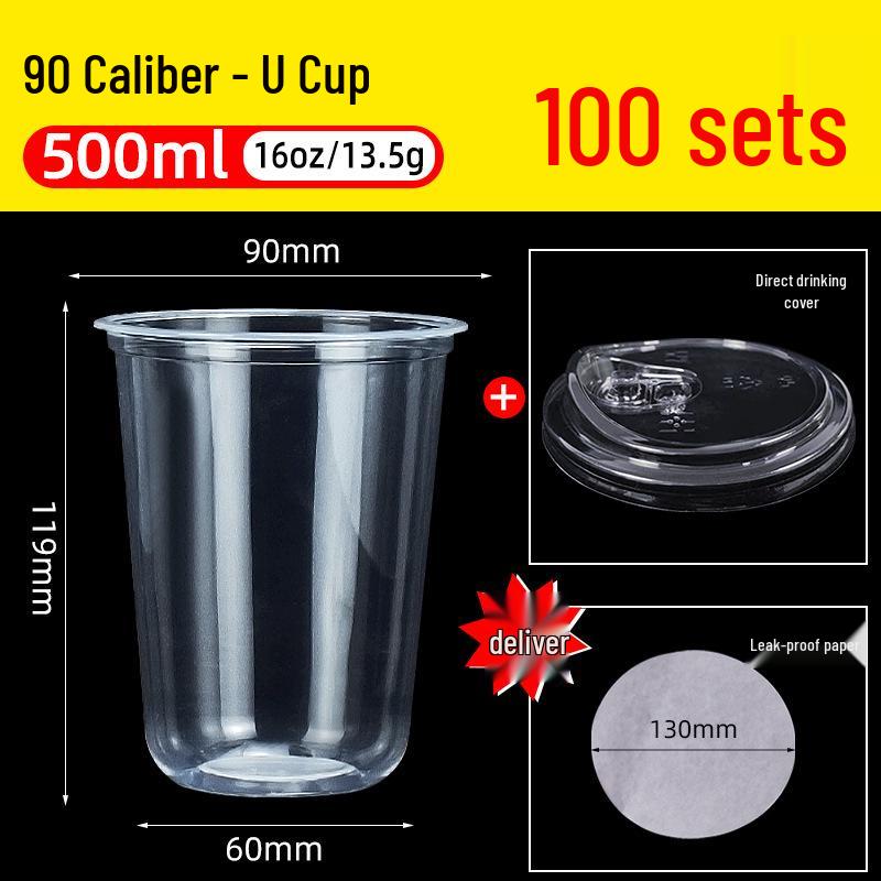 Leak-Proof PET Plastic Beverage Cup with Lid – Transparent Disposable Coffee & Cold Drink Cup