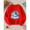 Girls' Crewneck Sweatshirt - Unicorn Rainbow Cloud Stars Crown Magic Machine Washable, Spring And Autumn, Sportswear And Casual Wear