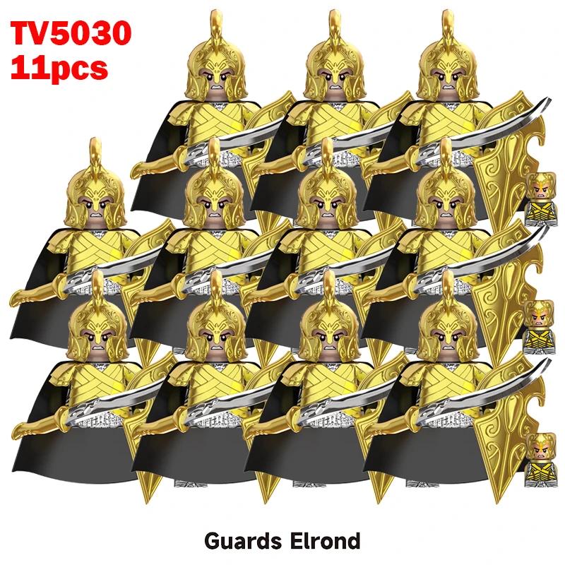 11pcs Medieval Elf Figures Orc Army Soldiers Vargr Raider Knights Building Blocks Bricks DIY Assemble War Toy Gifts for Kids Boy